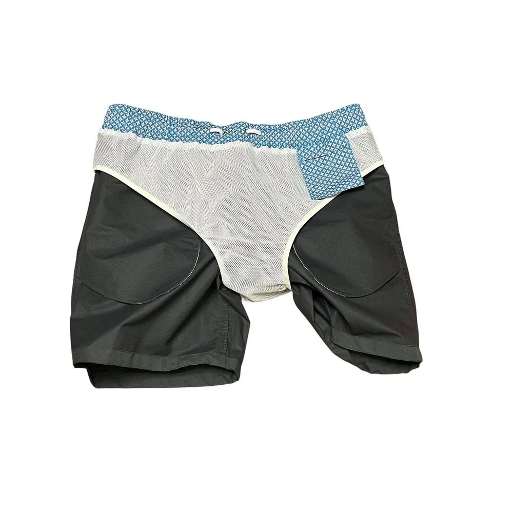 Bonobos Swim Trunks Mens Small Gray Elastic Waist Drawstring Mesh Liner Pockets